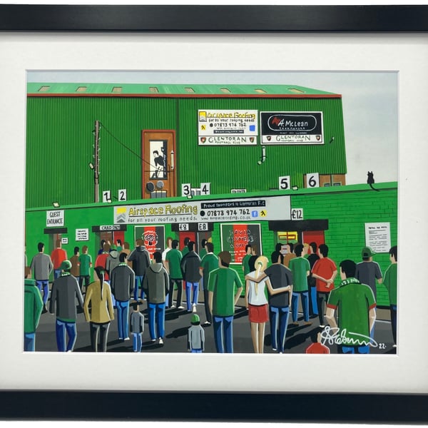 Glentoran F.C, The Oval. High Quality Framed, Football Art Print