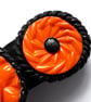 Orange & Black Halloween Polymer Clay Hair Barrette - Image 3