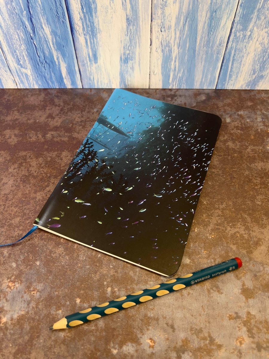 Notebook, Marine themed, A5 (ish), made from up-cycled and recycled materials.