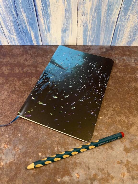 Notebook, Marine themed, A5 (ish), made from up-cycled and recycled materials.