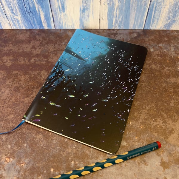 Notebook, Marine themed, A5 (ish), made from up-cycled and recycled materials.