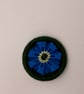 Handmade Forget-Me-Not Dorset Button Brooch - Blue Yellow & Green Pin - Image 1