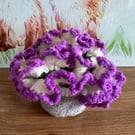 Crochet flower coaster and pot 