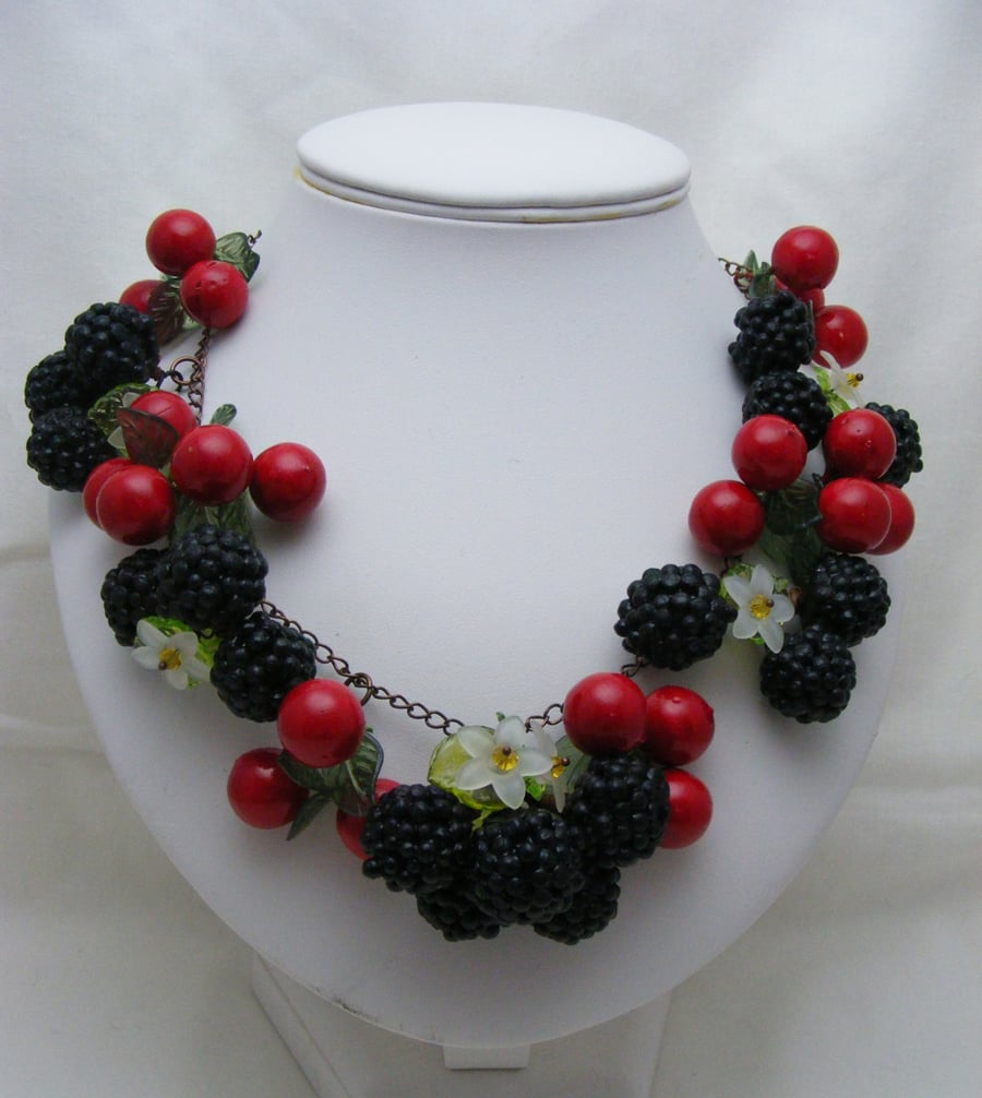 Blackberry and Apple Necklace