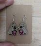 Embroidered Capybara Bubble Tea Earrings: Sterling Silver Hooks - Image 5