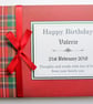 Scottish red and green tartan wedding guest book, gift - Image 1