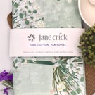 White Allium Cotton Tea Towel - Dreamy Kitchen Botanical Art Gift