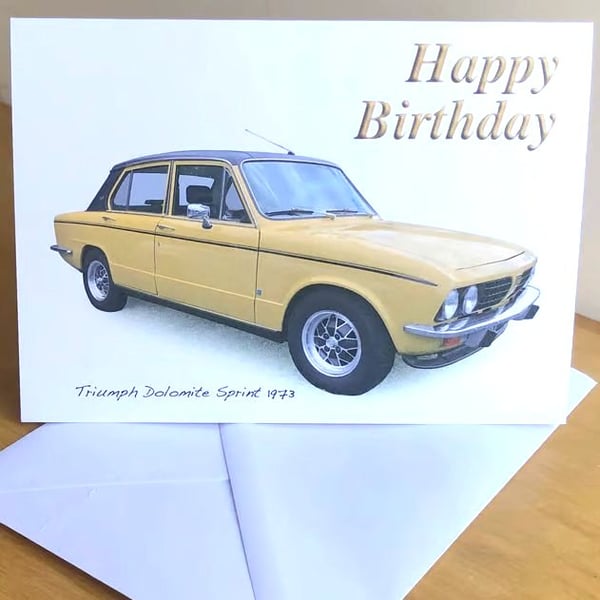 Triumph Dolomite Sprint 1973 - Birthday, Anniversary, Retirement or Plain Card