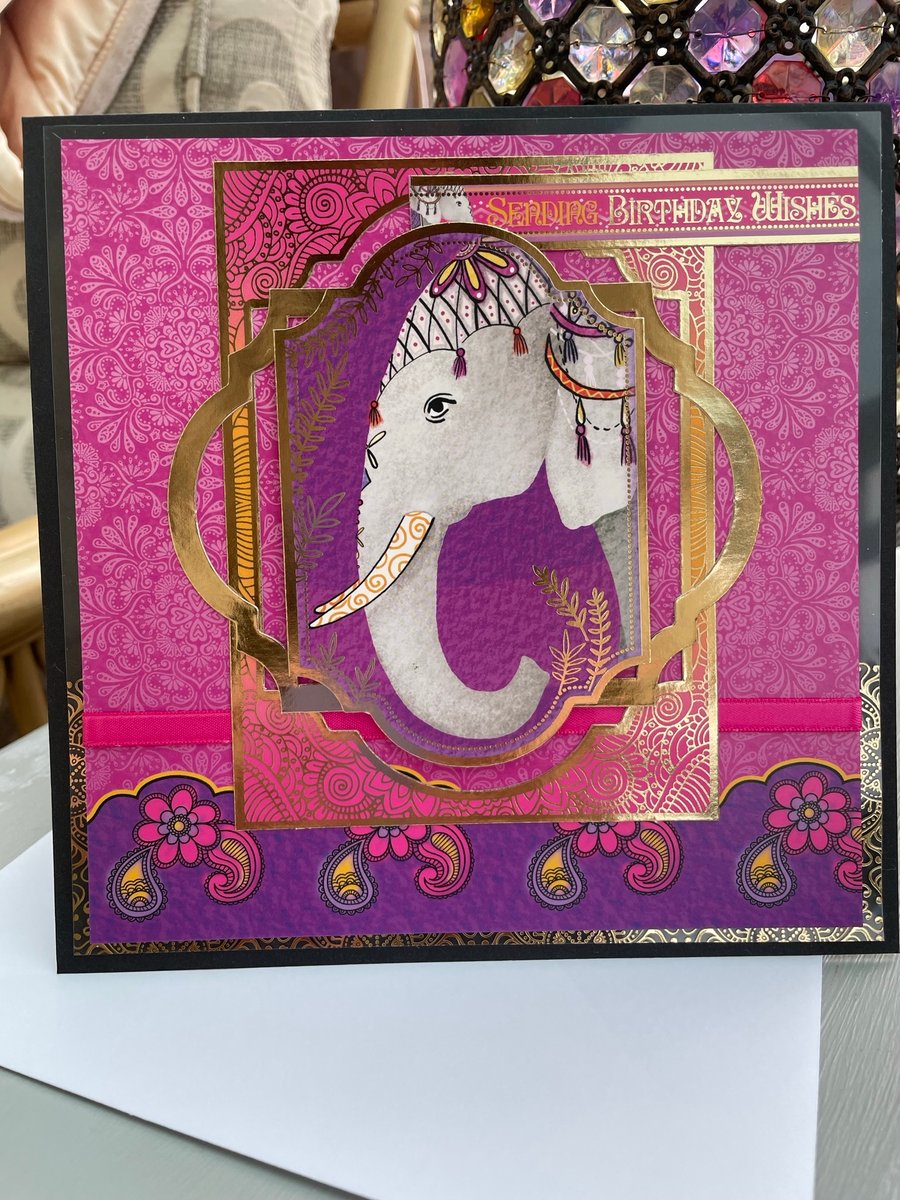 Spendid Elephant Sending birthday wishes birthday card