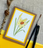 Blank greeting card, daffodil, hand painted original artwork.  - Image 1