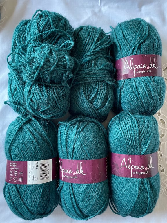 Stylecraft 100g Alpaca DK Bundle Teal Yarn Alpaca Acrylic Blend Knitting Crochet