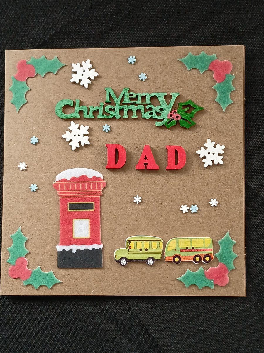 Handmade, dad christmas card 