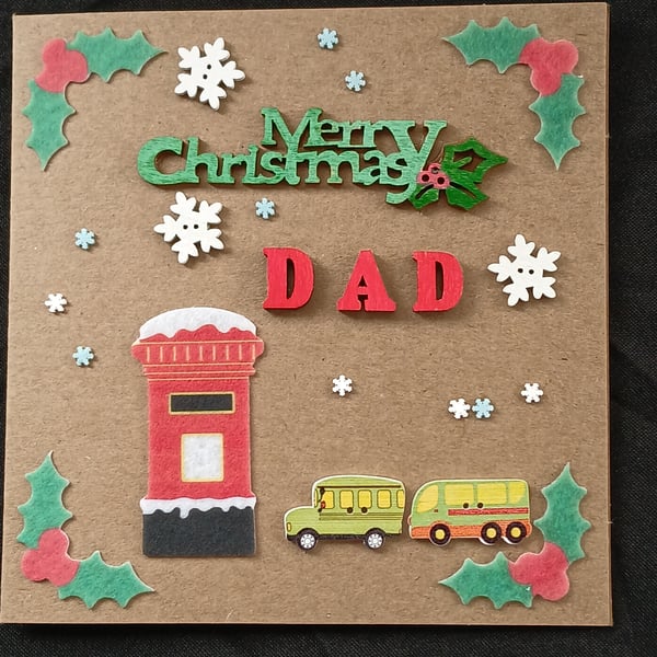 Handmade, dad christmas card 