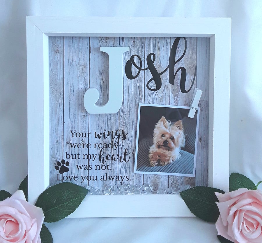 Personalised pet loss box frame, pet loss gift,... - Folksy