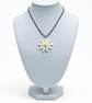 Handmade Polymer Clay Daisy Pendant Necklace, Colourful Artisan Boho Jewelry