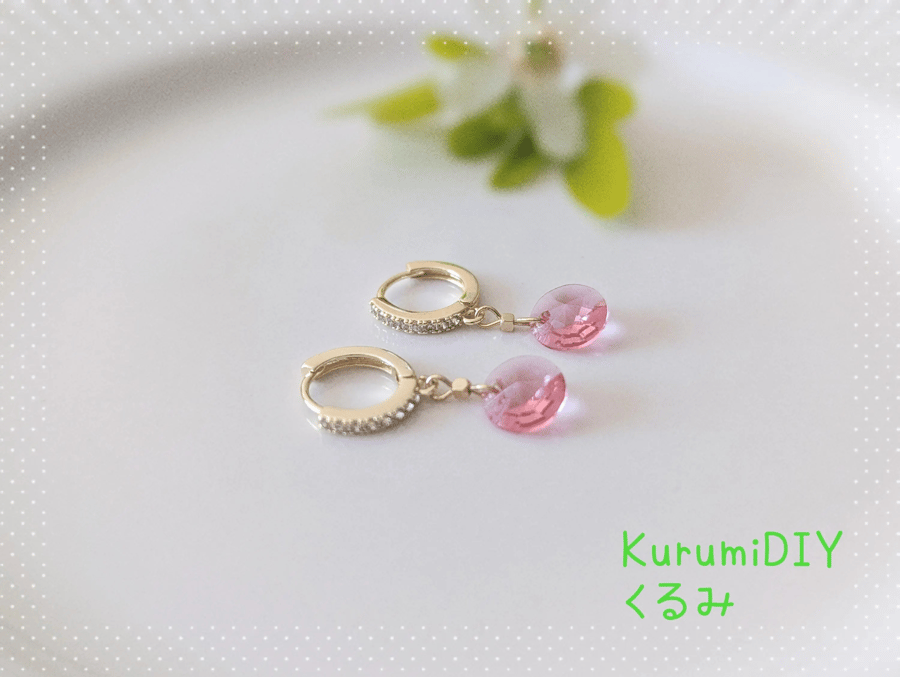 14K Gold-filled cubic zirconia hoop earrings (Swarovski crystal)