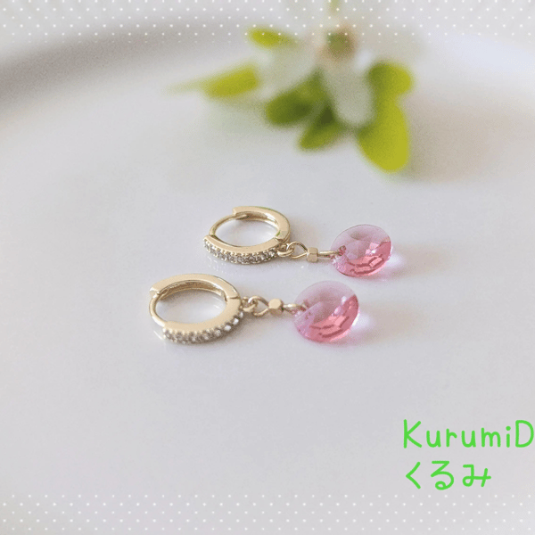 14K Gold-filled cubic zirconia hoop earrings (Swarovski crystal)