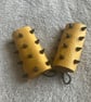 Yellow Leather with Black Spikes: Wheelchair Handle Deterrents (WHDs)