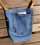 Denim Peg Bag with appliqué decoration. Over-the-shoulder design - Image 4