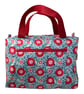 Large wash bag in Liberty cotton, floral toiletries bag with handles and pocket.
