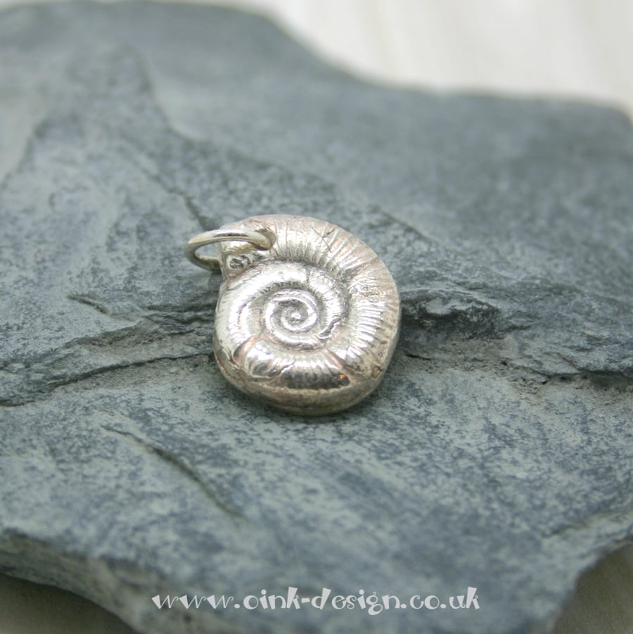 Fine Silver Ammonite Charm