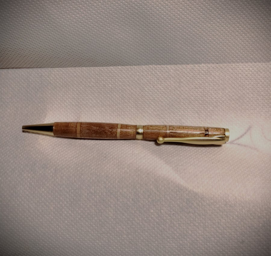 wooden pen with ballpoint