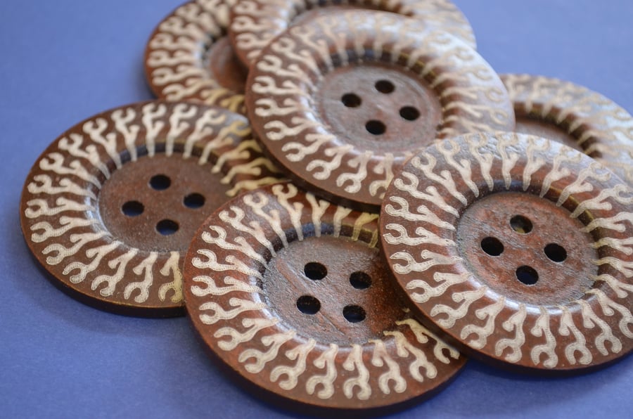 Giant Wooden Buttons 60mm Natural Brown Button Huge Large (G3)