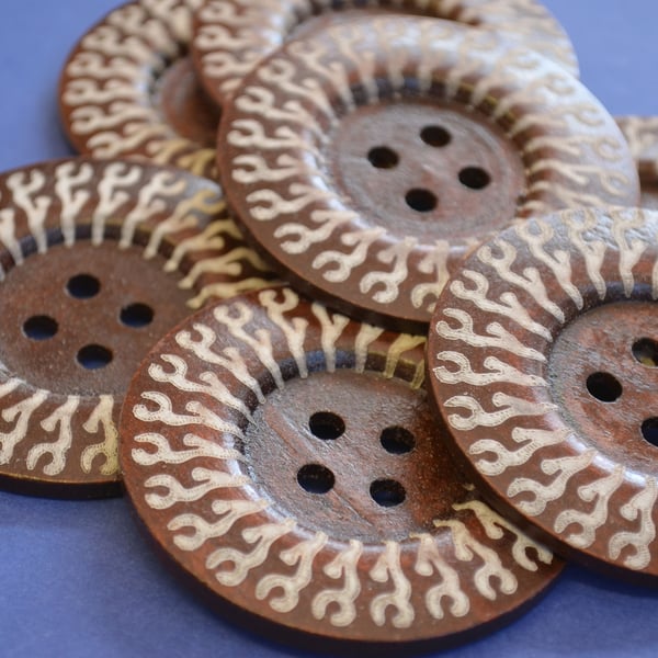 Giant Wooden Buttons 60mm Natural Brown Button Huge Large (G3)