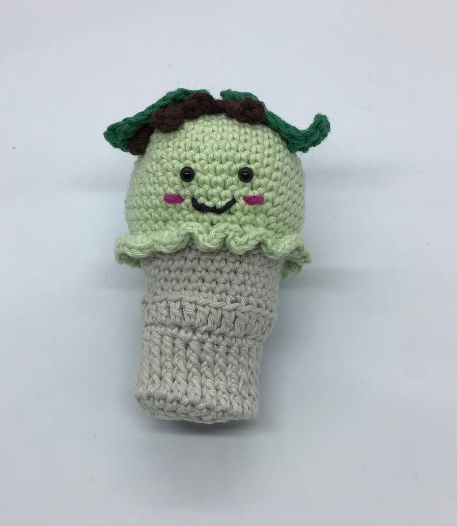 Amigurumi Mint Ice Cream Cone 