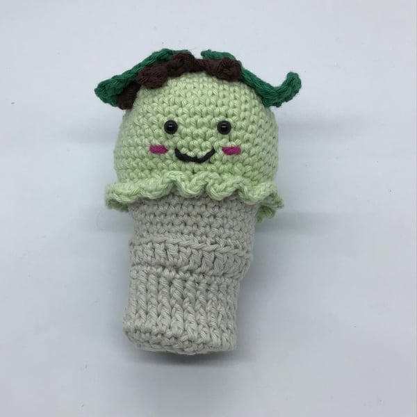 Amigurumi Mint Ice Cream Cone 