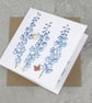 Floral Card Blank Floral Delphinium and Butterflies - Image 3