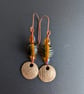 Handmade Bronze and Amber Lamp work Earrings - Image 4