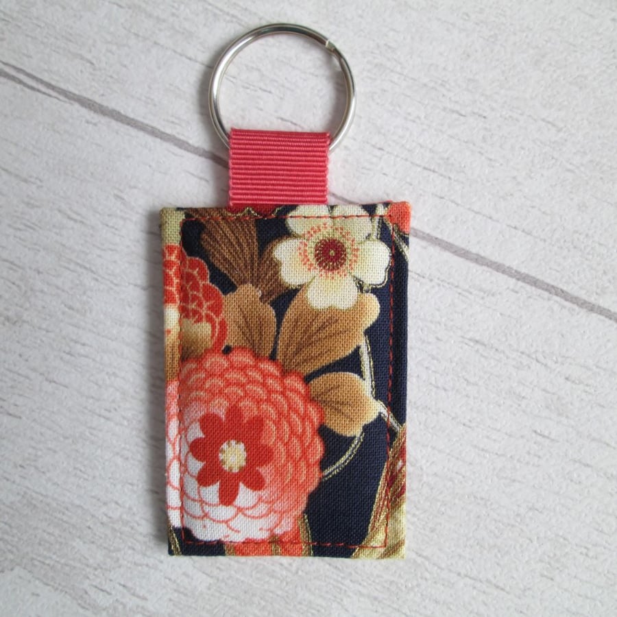 SOLD - Autumnal Floral Keyring, Bag Tag, Luggage Tag