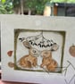 Bunnies under the mistletoe - Drypoint etching.  Made in Yorkshire - Image 1