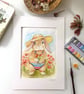 August Bunny - Bunny art - Children's room decor