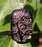 Fairy Wing Dichroic Glass Pendant: Rose Gold Fused Glass Necklace F47 - Image 4