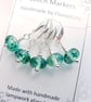 Lampwork Stitch Markers - Stained Glass Greens - Image 5