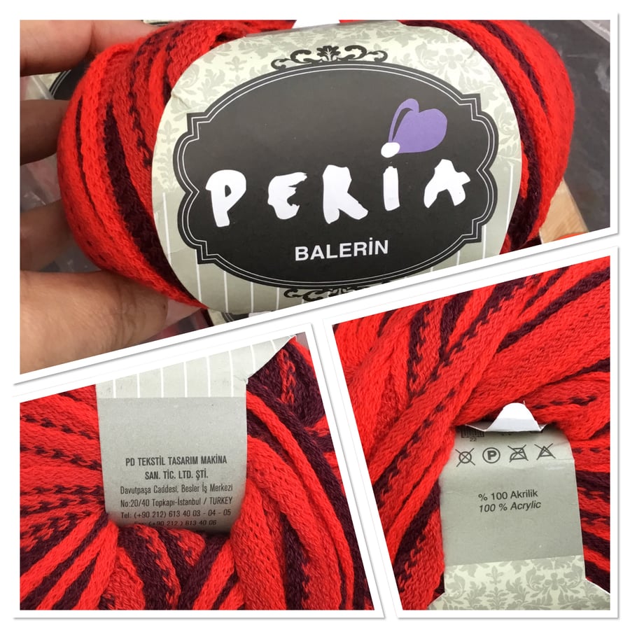 Peria Balerin Scarf Fancy Knitting Yarn. Lot of 5 x 100g Balls. 100% Acrylic.