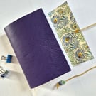 Purple Leather Peacock Journal, Sketchbook or Notebook, A6 size