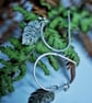 Eco Silver Monstera Leaf and Cross Hoop Earrings  - Image 1
