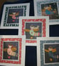 Folk art whimsical quirky illustratedangels set of five handmade Christmas cards