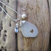 Sea glass heart pendant