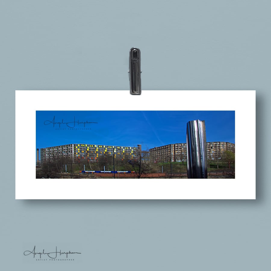 Colour Photo of Sheffield Parkhill Flats - Stainless Steel Sculpture
