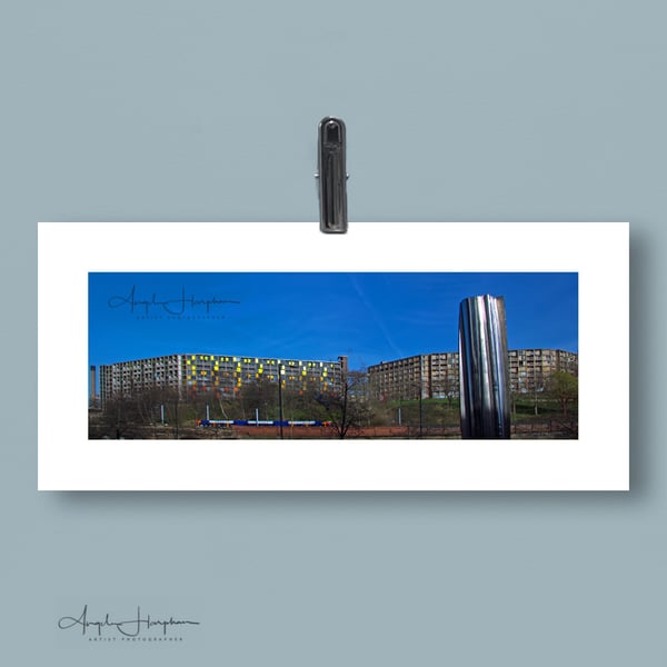 Colour Photo of Sheffield Parkhill Flats - Stainless Steel Sculpture