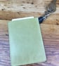 Card holder, Olive green leather, travel card, Travel pass holder with key clip - Image 1