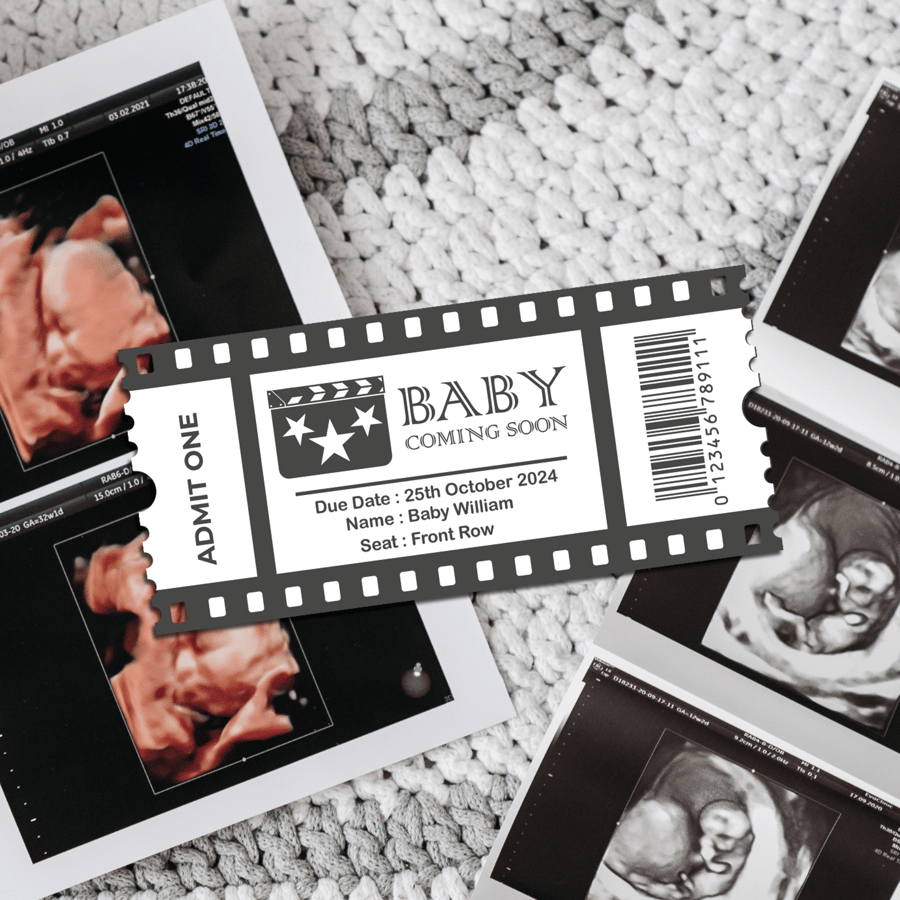 Baby Ticket Baby Pregnancy Announcement Movie Train Ticket Due Date Baby Reveal