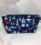 Seaside makeup bag, Nautical zip bag, 2 size options, Handmade - Image 4