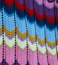 Vibrant Hand-Knitted Chevron Blanket, Cosy Sofa Throw, Colourful Home Decor Gift - Image 5