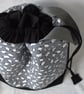 Large Cotton Canvas Drawstring Project Bag Grey Sheep - Image 4