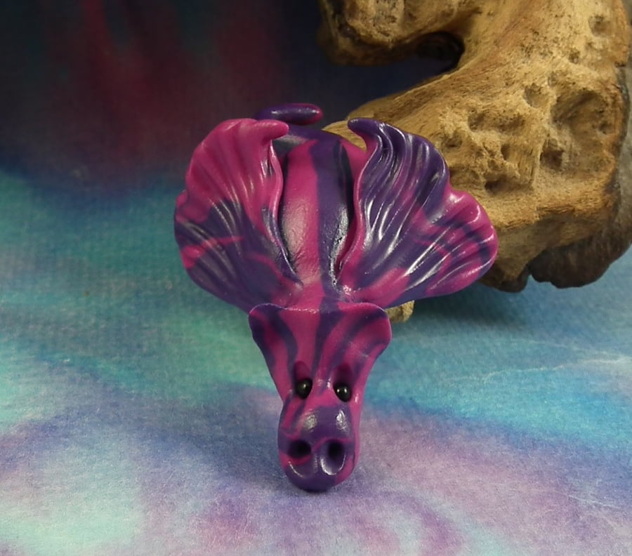 Tiny Elemental Night Dragon 'Mirage' OOAK Sculpt by artist Ann Galvin